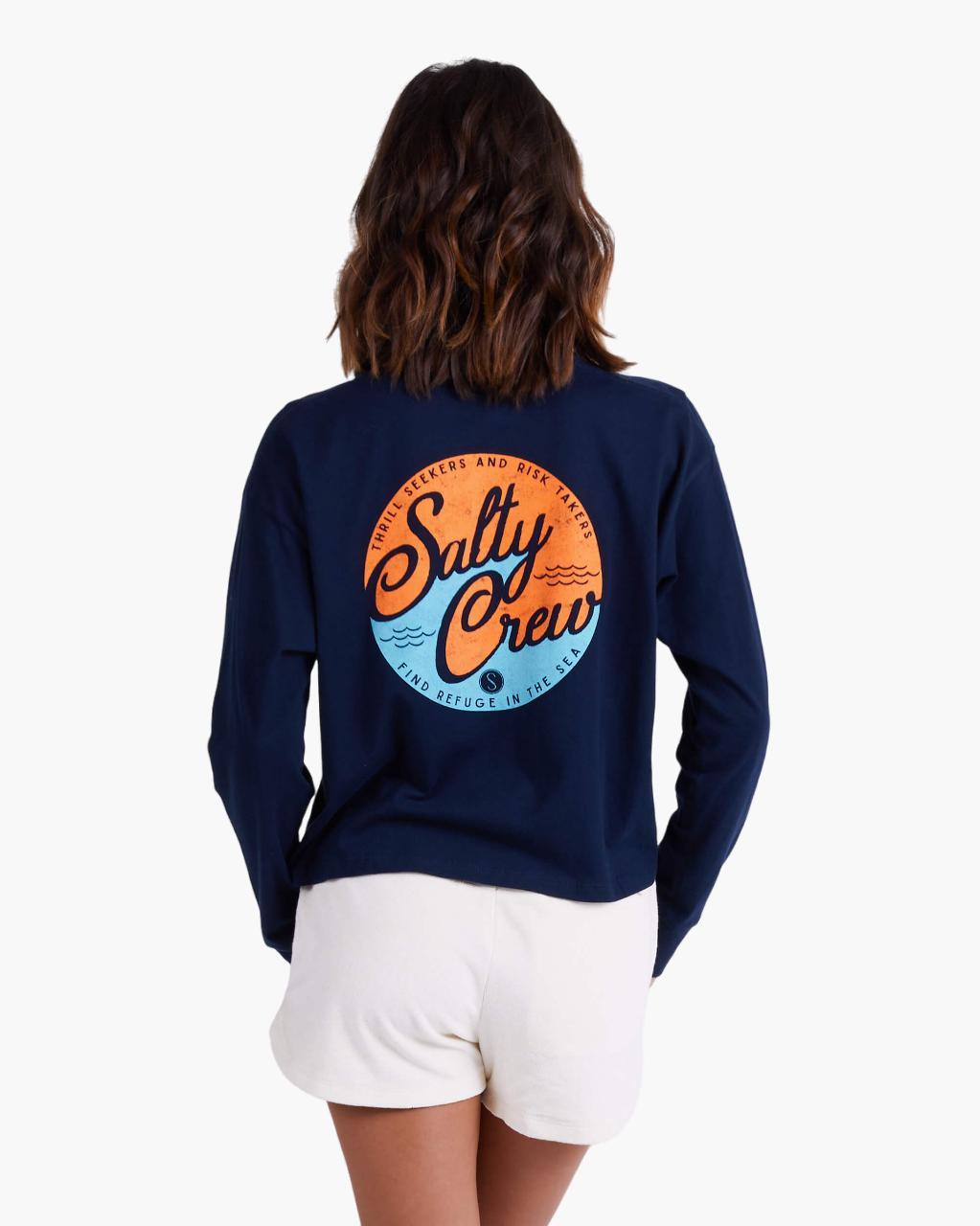 Club Salty L/S Crop - Navy Product Image