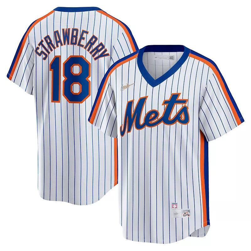 Mens Nike Darryl Strawberry New York Mets Home Cooperstown Collection Player Jersey Product Image