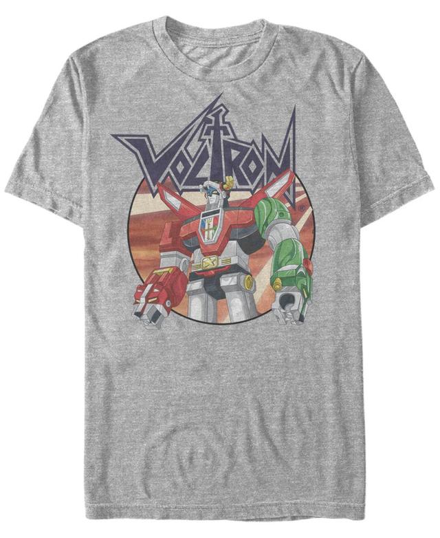 Mens Voltron: Classic Action Stance Graphic Tee Athletic Grey Product Image