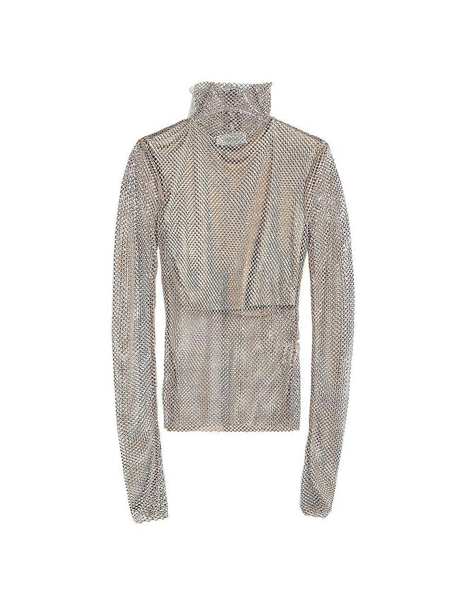 SPORTMAX Beaded Semisheer Long Sleeve Top Product Image