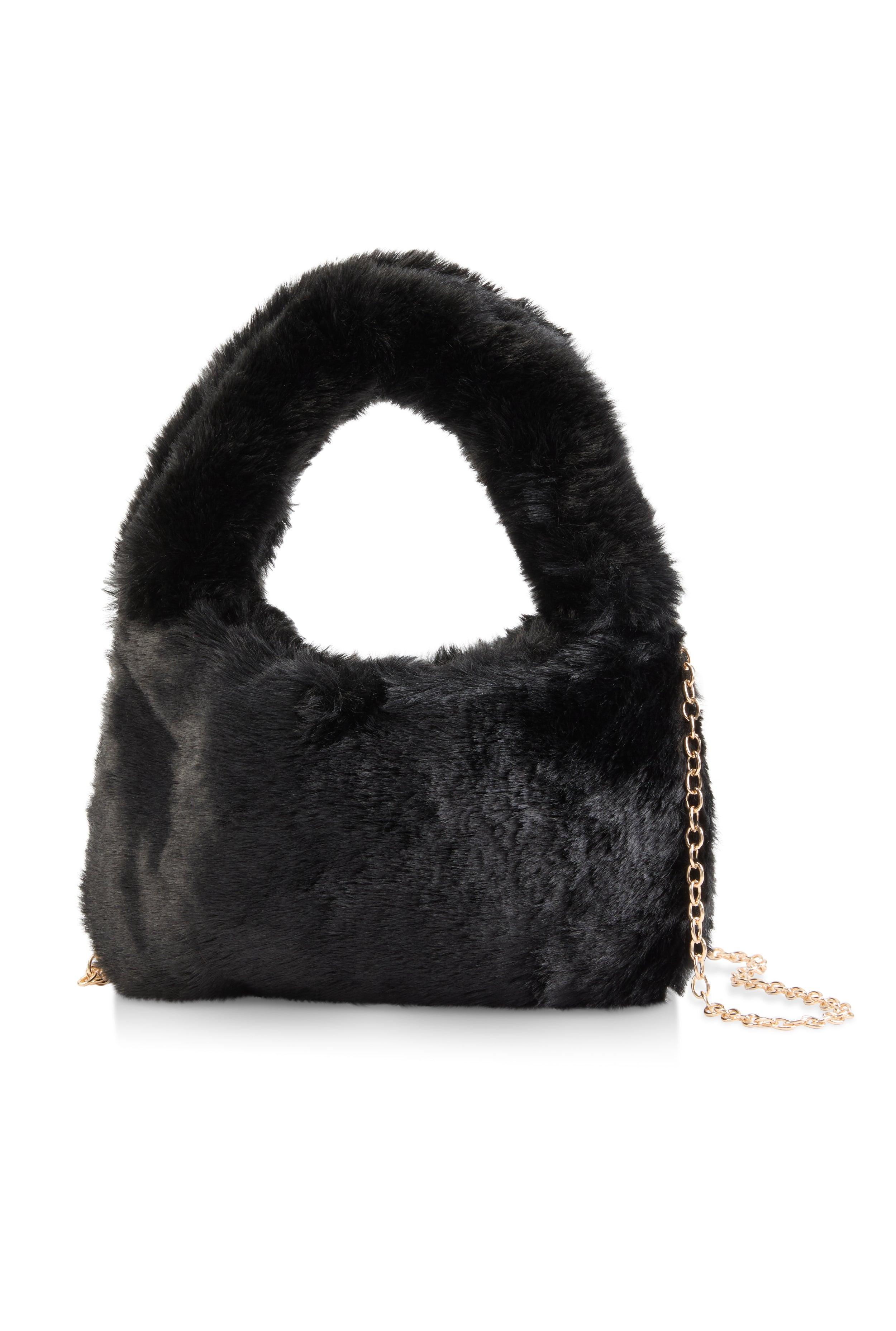 Faux Fur Mini Clutch Crossbody Bag Female Product Image