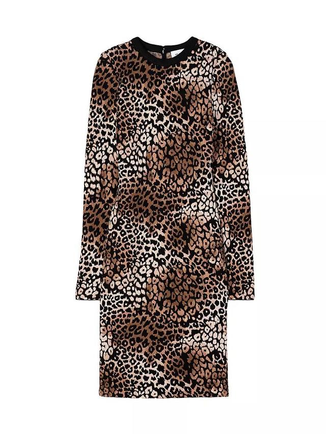 Leopard Knit Body-Con Midi-Dress Product Image