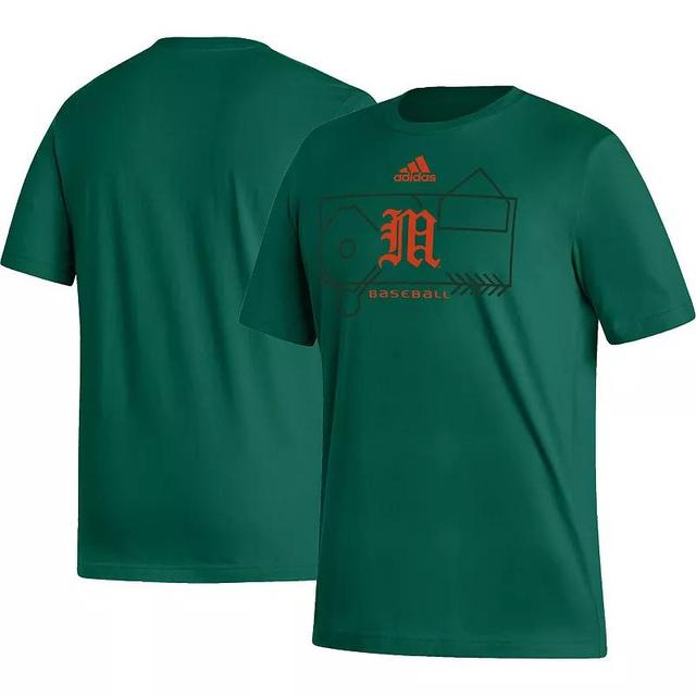 Mens adidas Miami Hurricanes Locker Lines Baseball Fresh T-Shirt Product Image