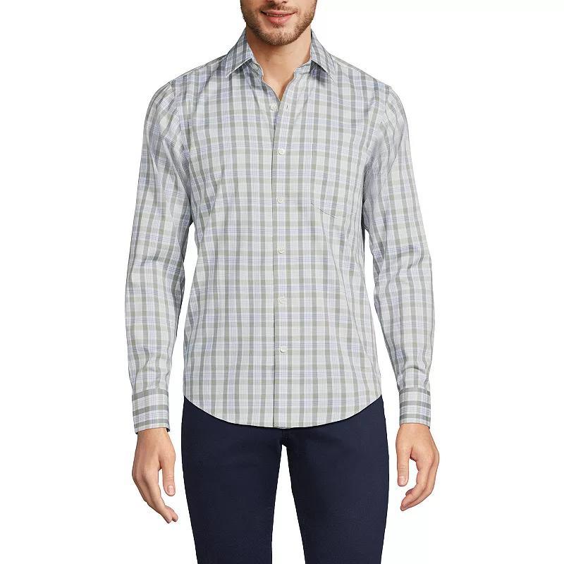 Mens Lands End Traditional Fit Travel Button-Down Shirt Product Image