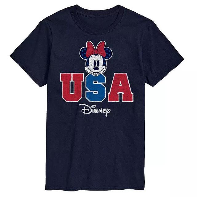 Disneys Minnie Mouse Big & Tall USA Graphic Tee, Mens Blue Product Image