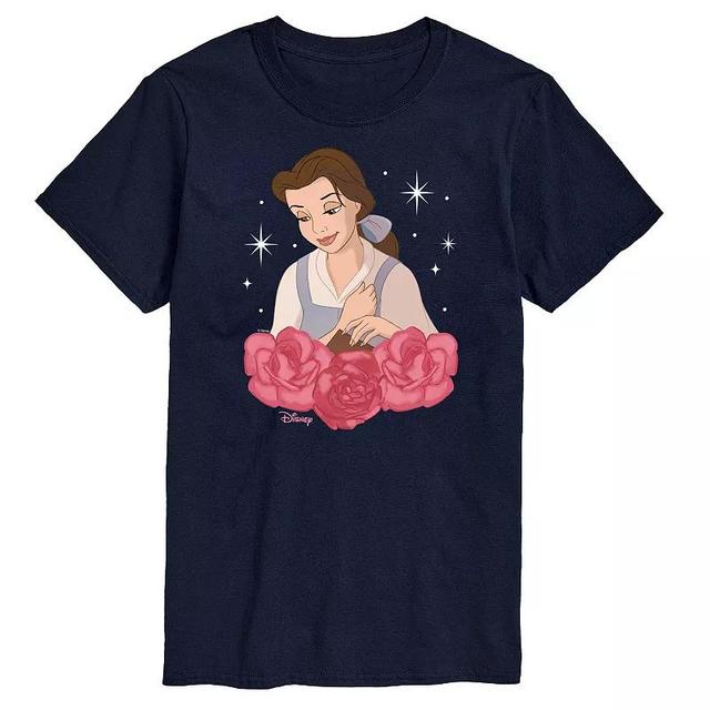 Disney Princess Big & Tall Belle Roses Graphic Tee, Mens Blue Product Image