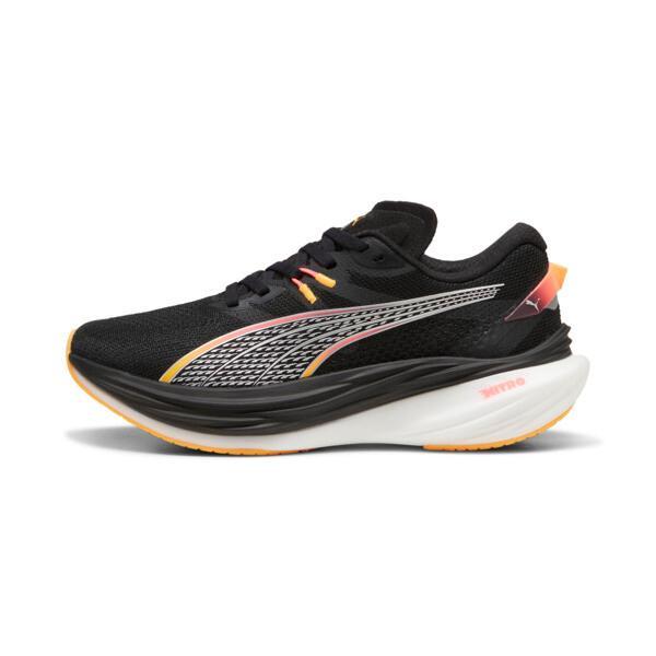 PUMA Deviate NITROâ¢ 3 WIDE Women's Running Shoes in Black/Sunset Glow/Sun Stream Product Image