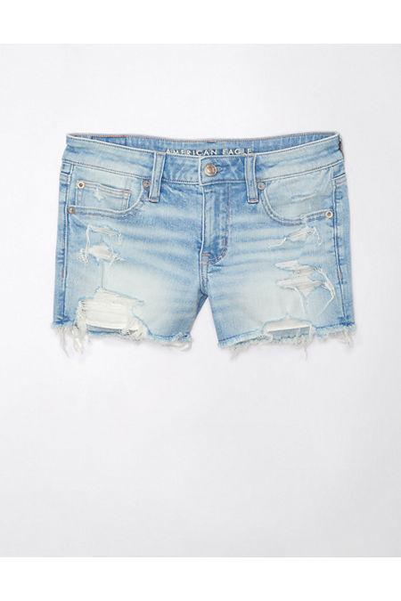 AE Next Level Super Low-Rise Ripped Denim Short Short Women's Product Image