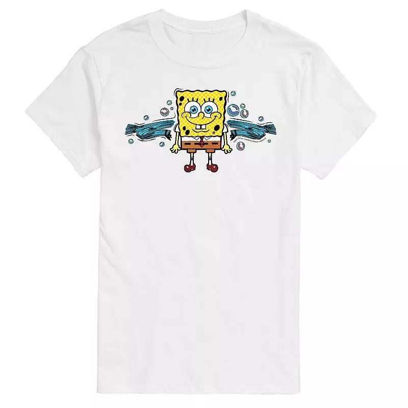 Big & Tall SpongeBob SquarePants Bubbly Short Sleeve Graphic Tee, Mens White Product Image