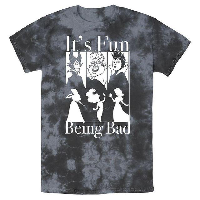 Mens Disney Princess Villain Trio Fun Being Bad Bomabrd Wash Tee Black Grey Product Image