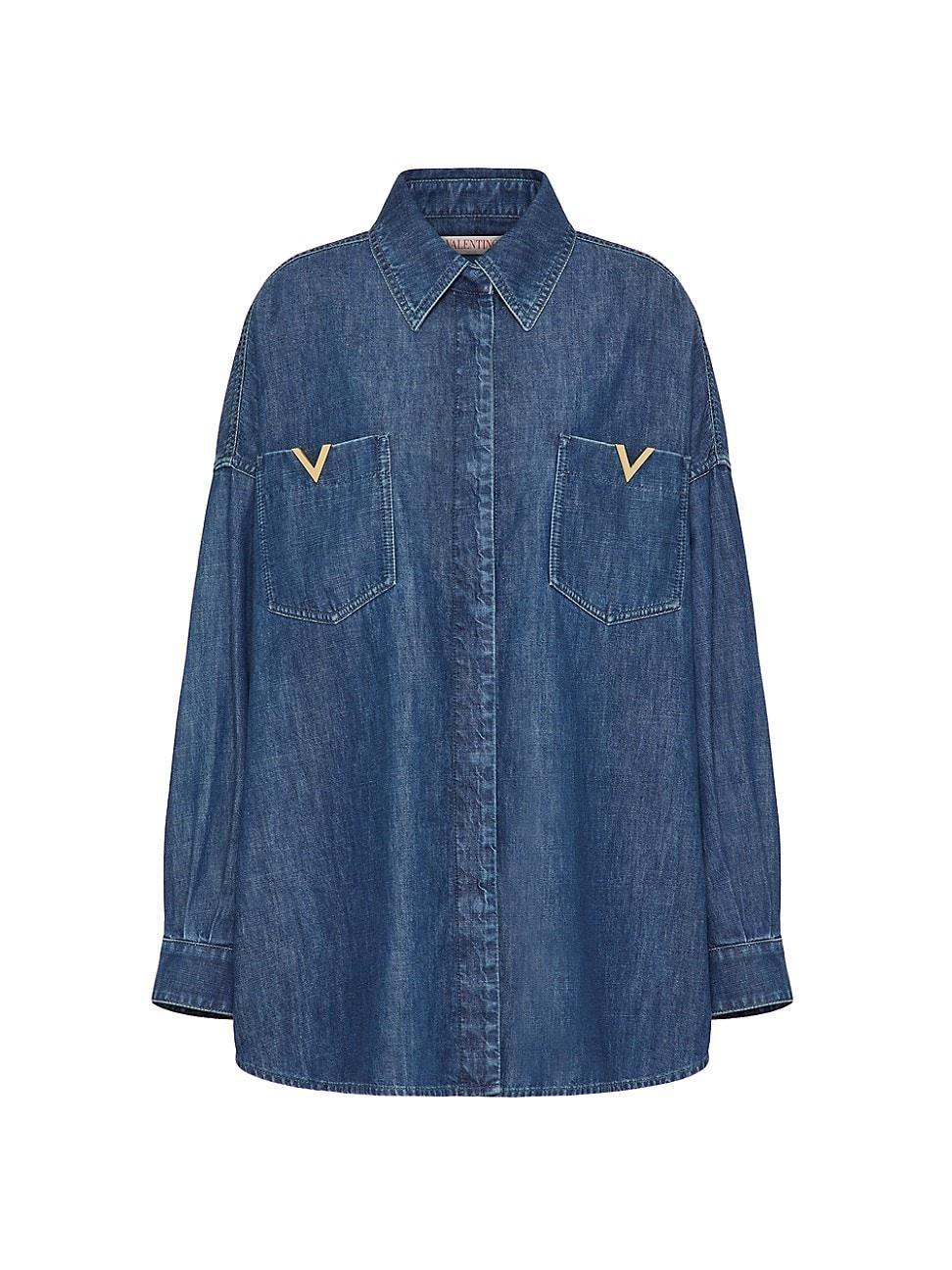 Womens Denim Chambray Overshirt Product Image