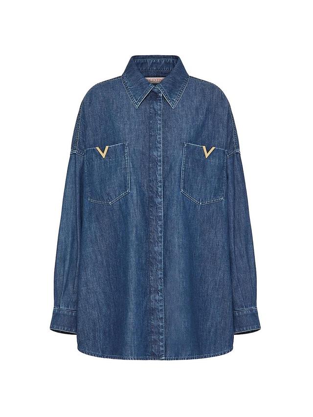 Womens Denim Chambray Overshirt Product Image