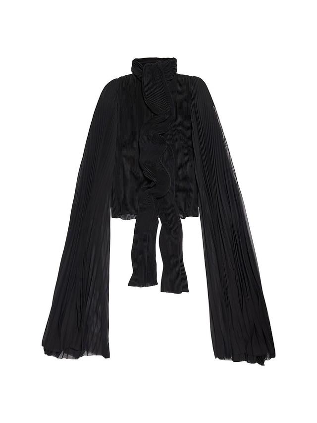 Womens Scarf Pleated Blouse Product Image