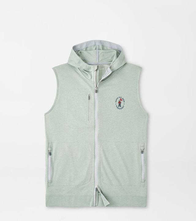 Peter Millar Mens 124th U.S. Open Cloudglow Performance Hoodie Vest | Color: Sage Fog | Size: M Product Image