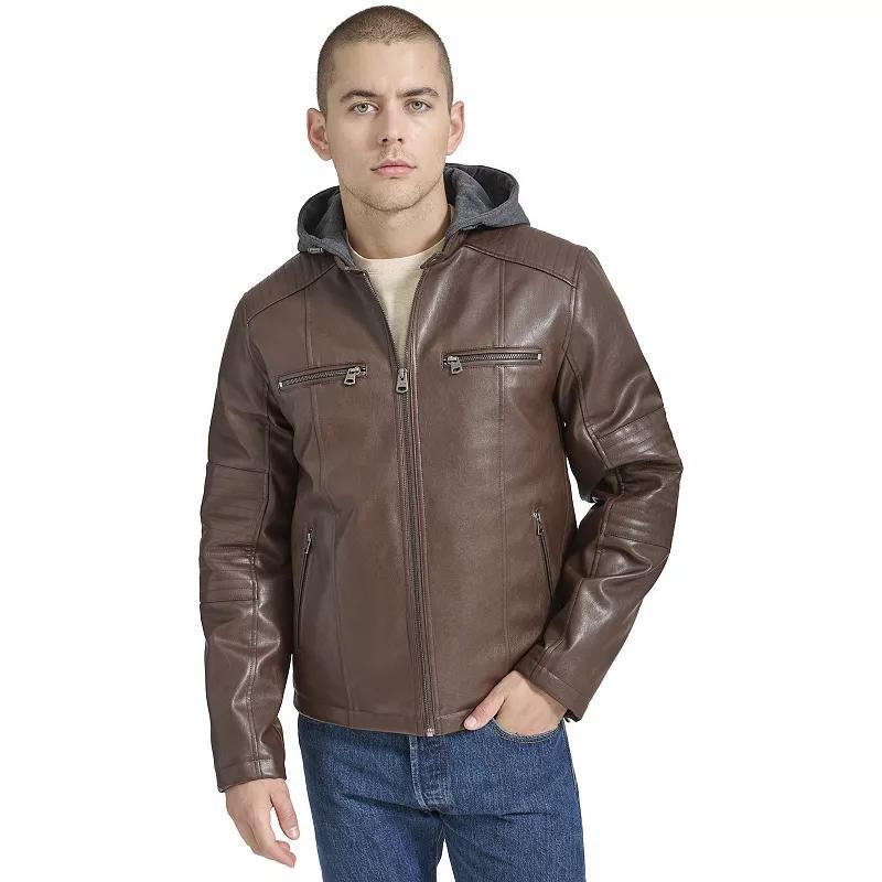 Mens Levis Faux Leather Racer Jacket Product Image