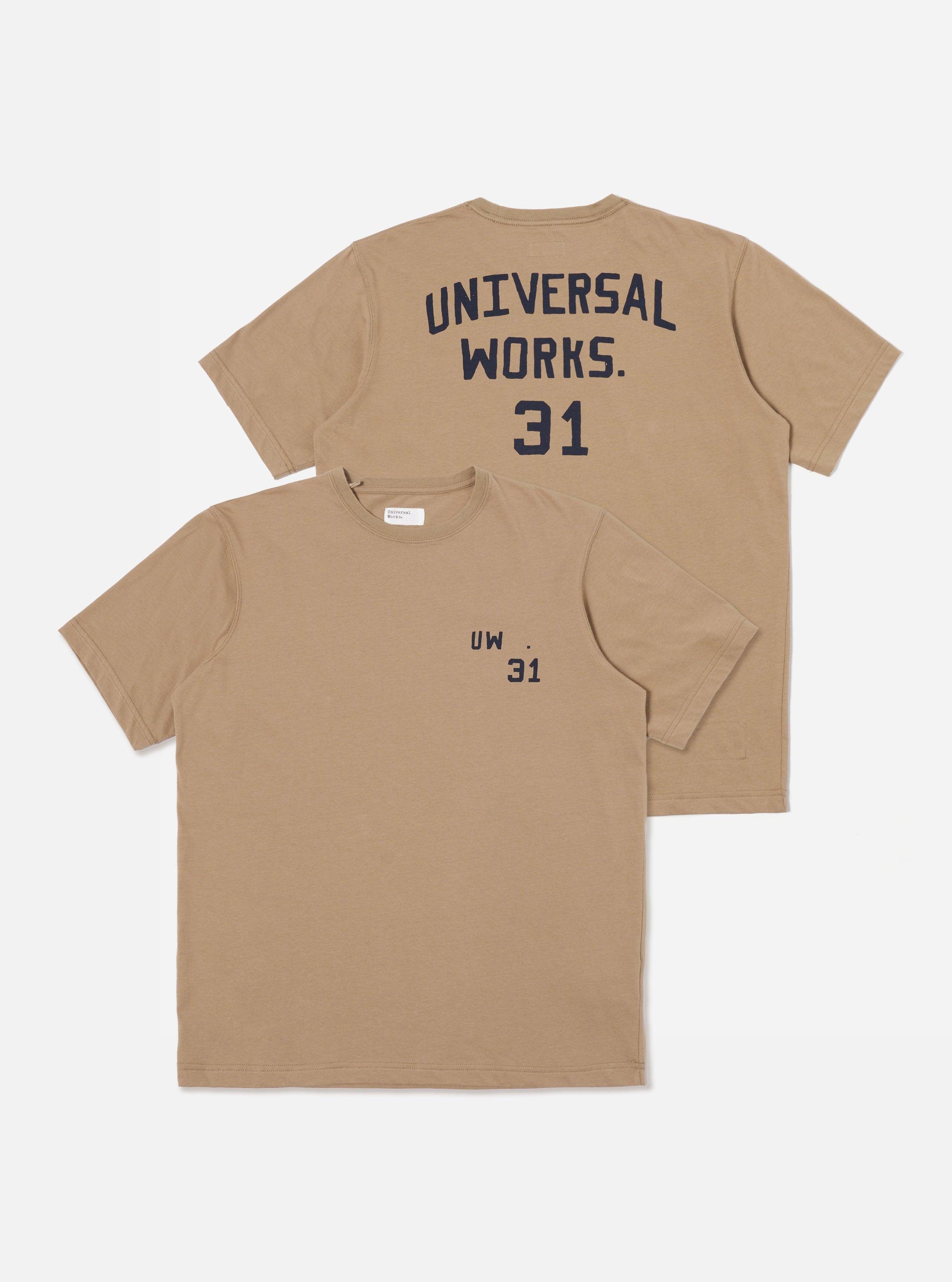 Universal Works Print Tee in Sand Single Jersey UW31 Product Image