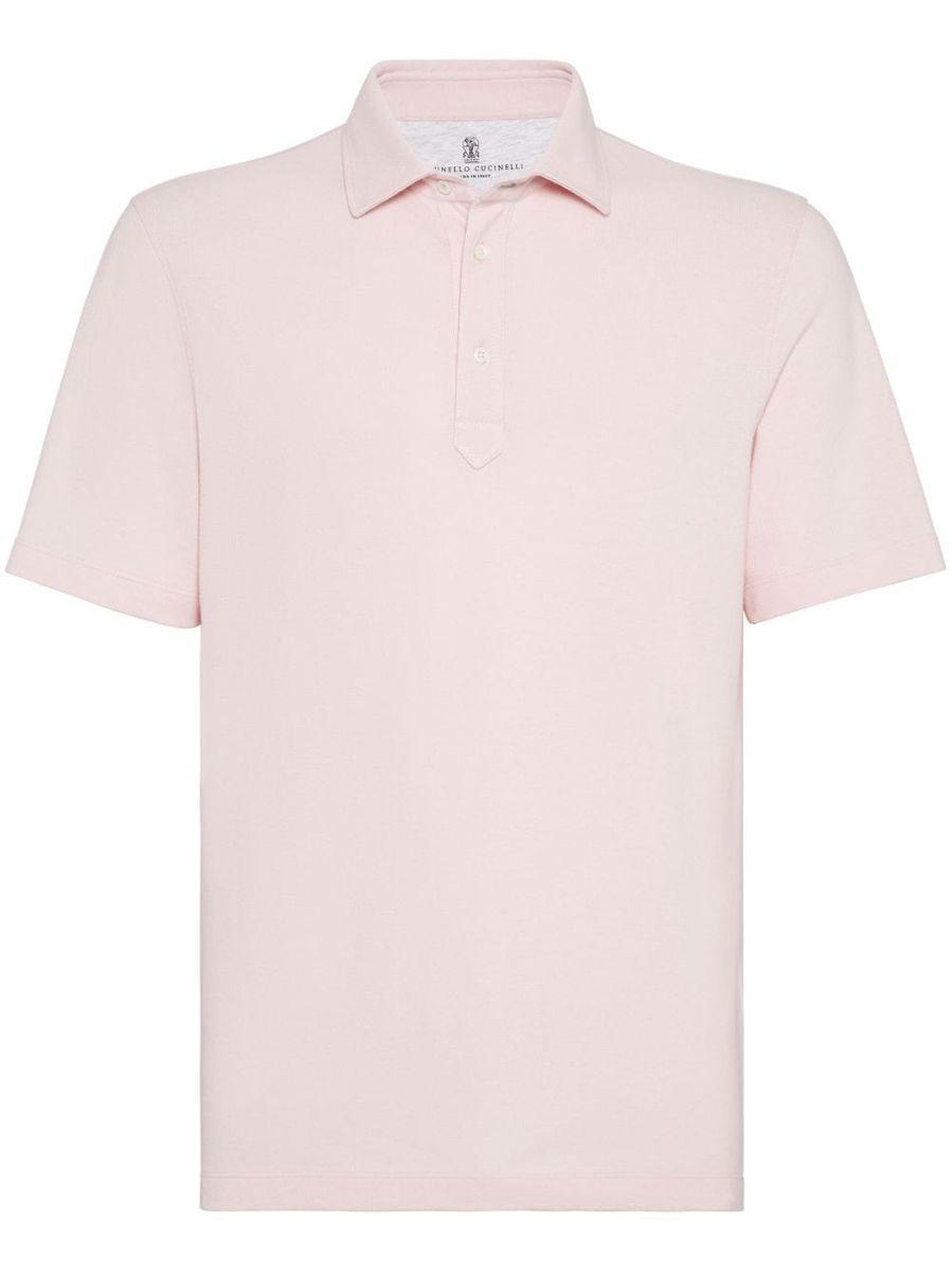 Men's Cotton Piquet Polo Shirt In Pink Product Image