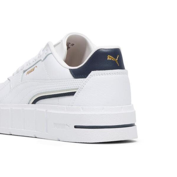 PUMA Cali Court Classics Women's Sneakers in White/Gold/Cool Dark Grey Product Image