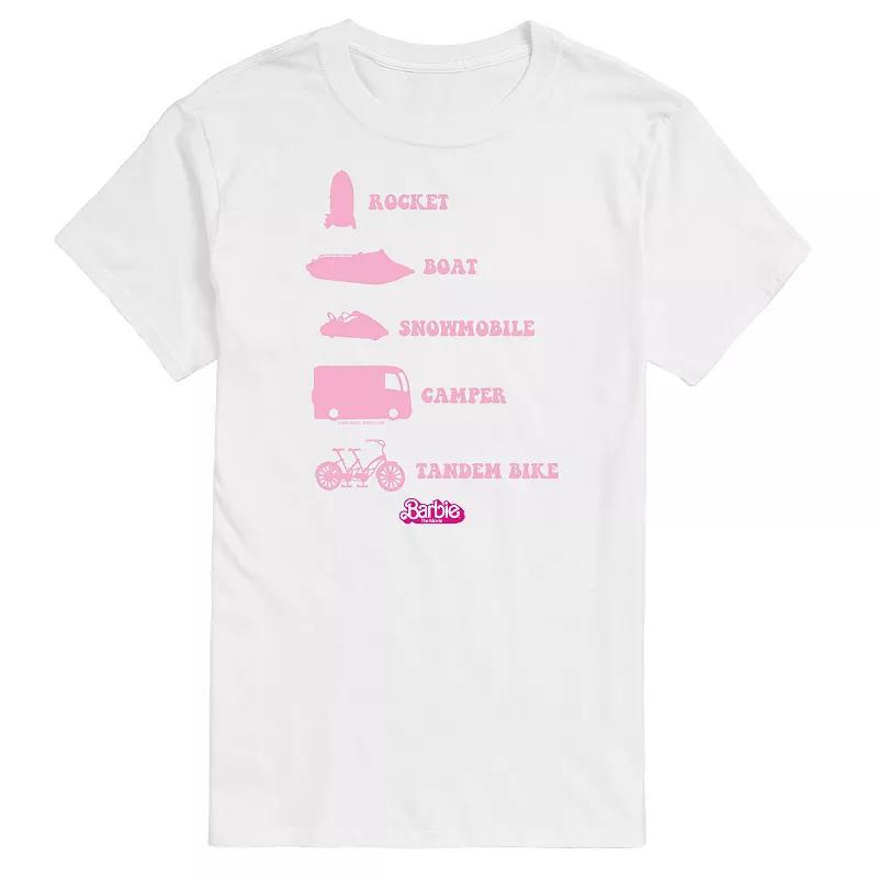 Big & Tall Barbie The Movie Theatrical Vehicles Graphic Tee, Mens Product Image