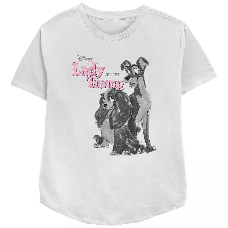 Disneys Lady And The Tramp Womens Vintage Poster Graphic Tee Product Image