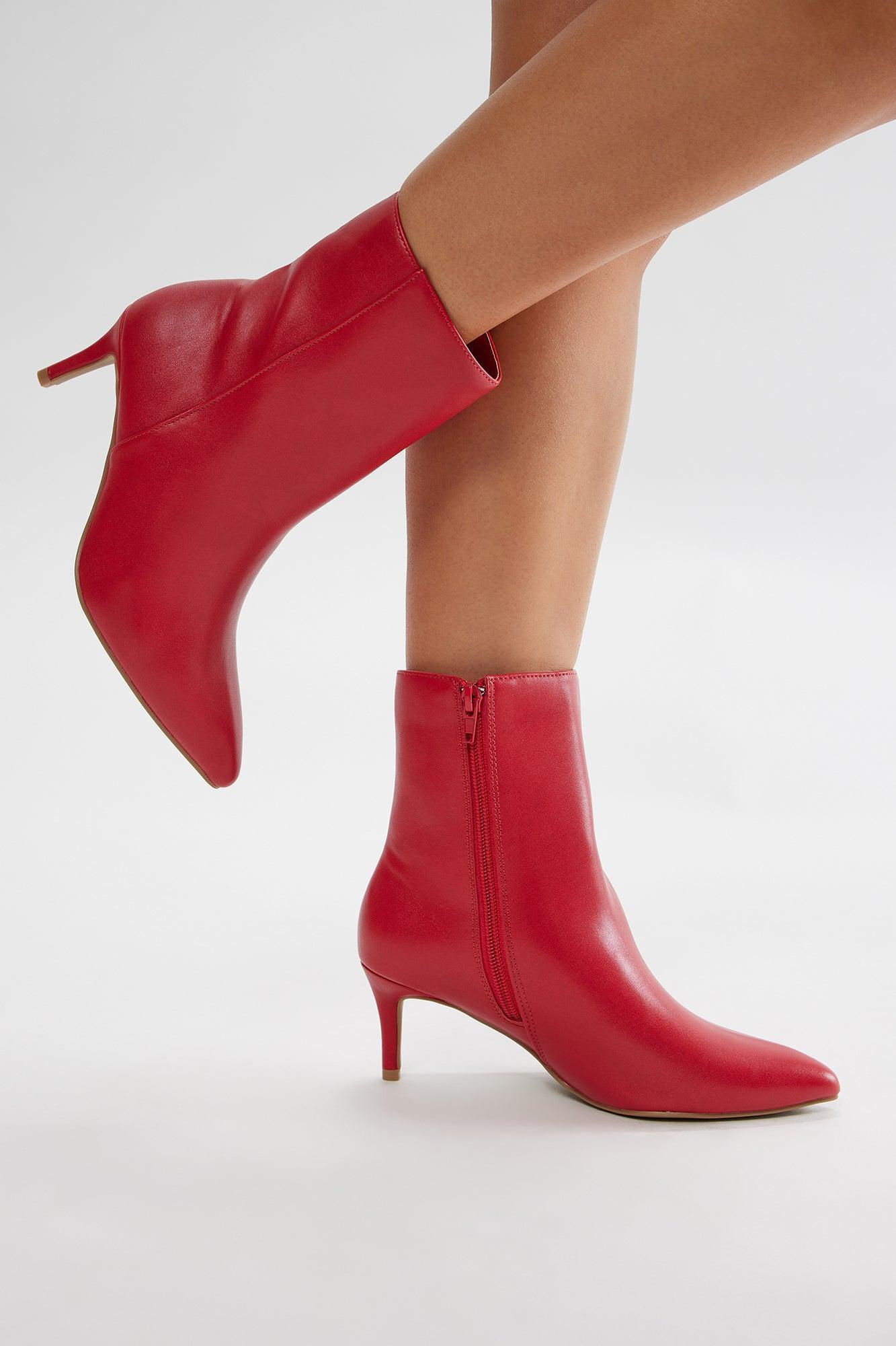 Bryson Heeled Booties - Red Product Image