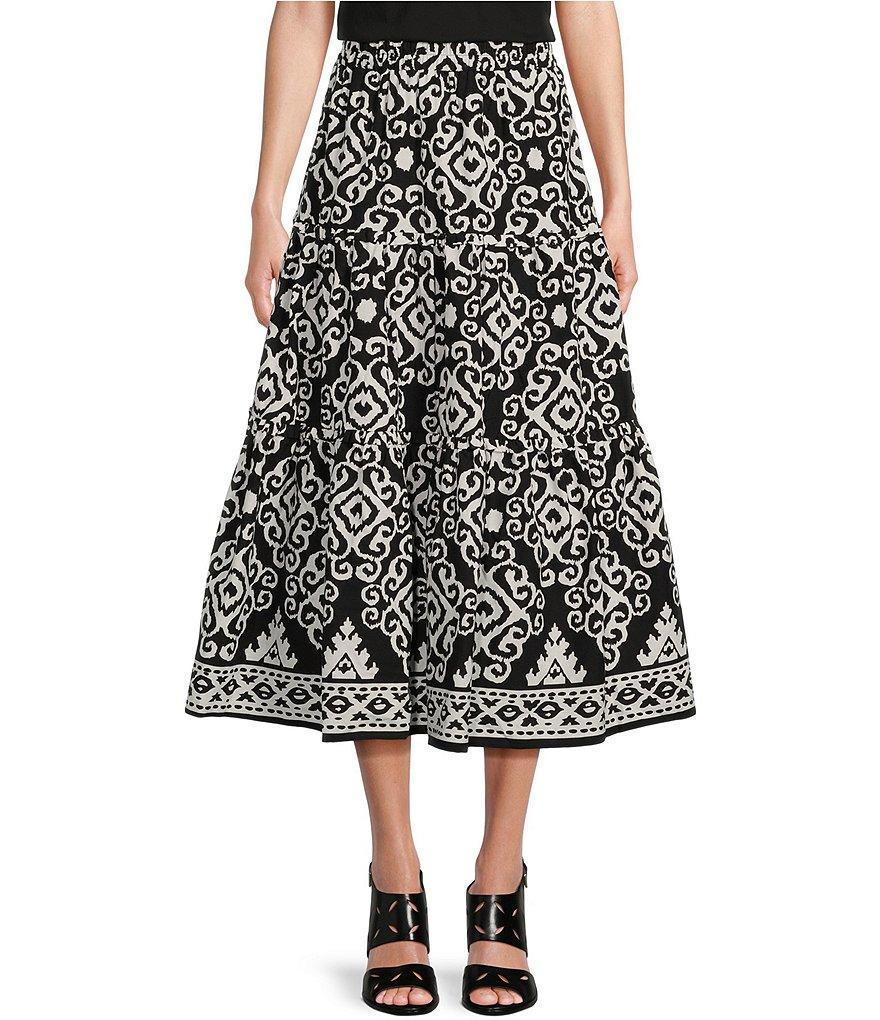 Calessa Abstract Foulard Print A-Line Midi Skirt product image