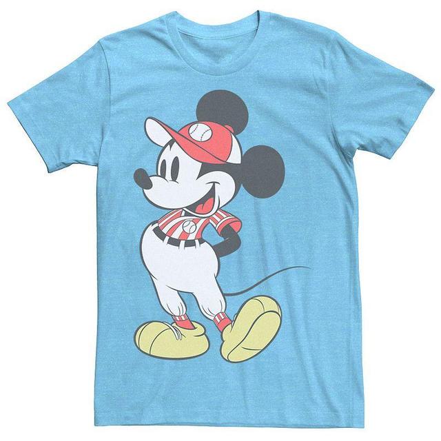 Mens Disney Mickey Mouse Baseball Outfit Tee Light Blue Product Image