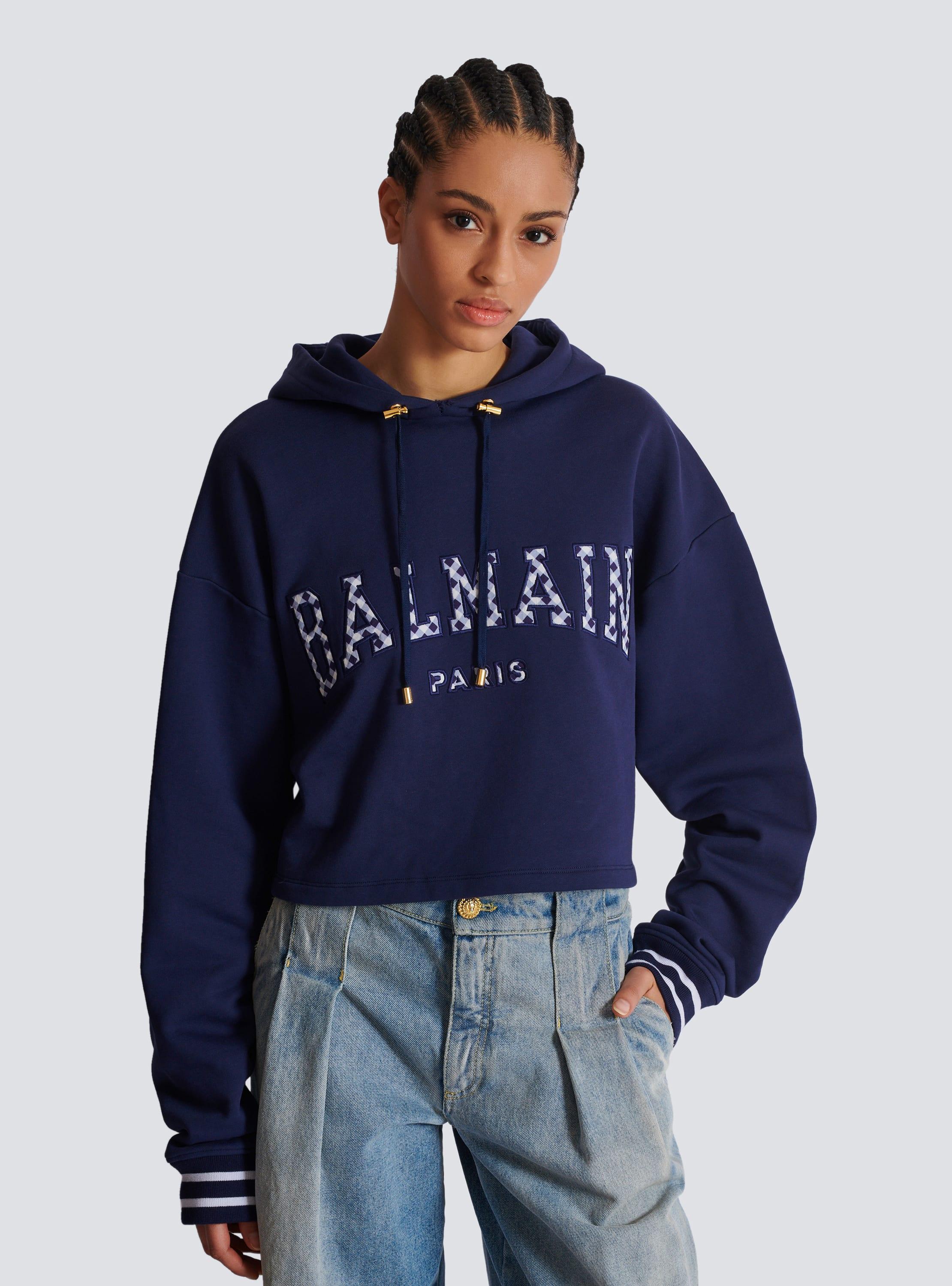 Balmain Paris gingham hoodie Product Image