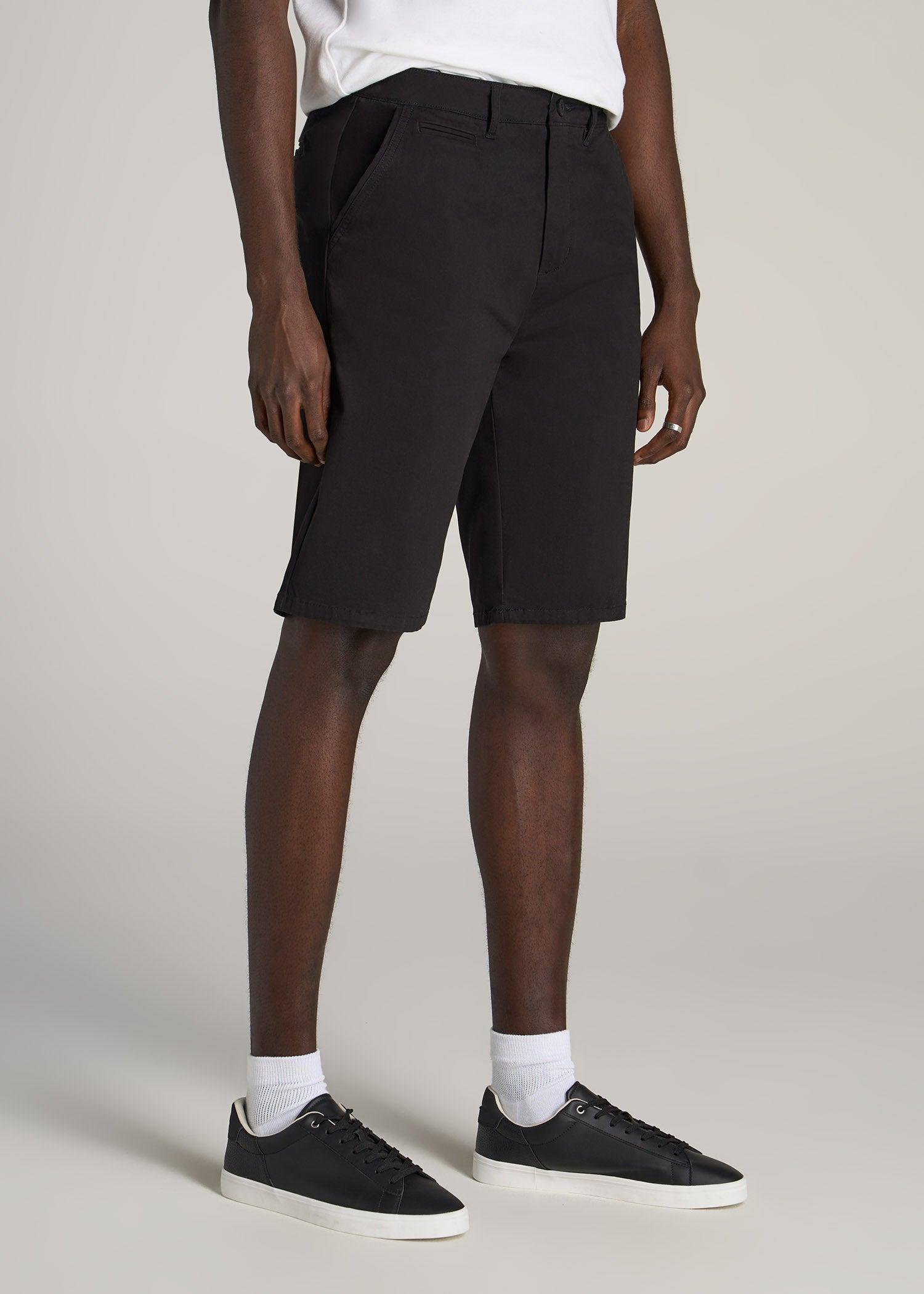 Chino Shorts for Tall Men in Black Product Image