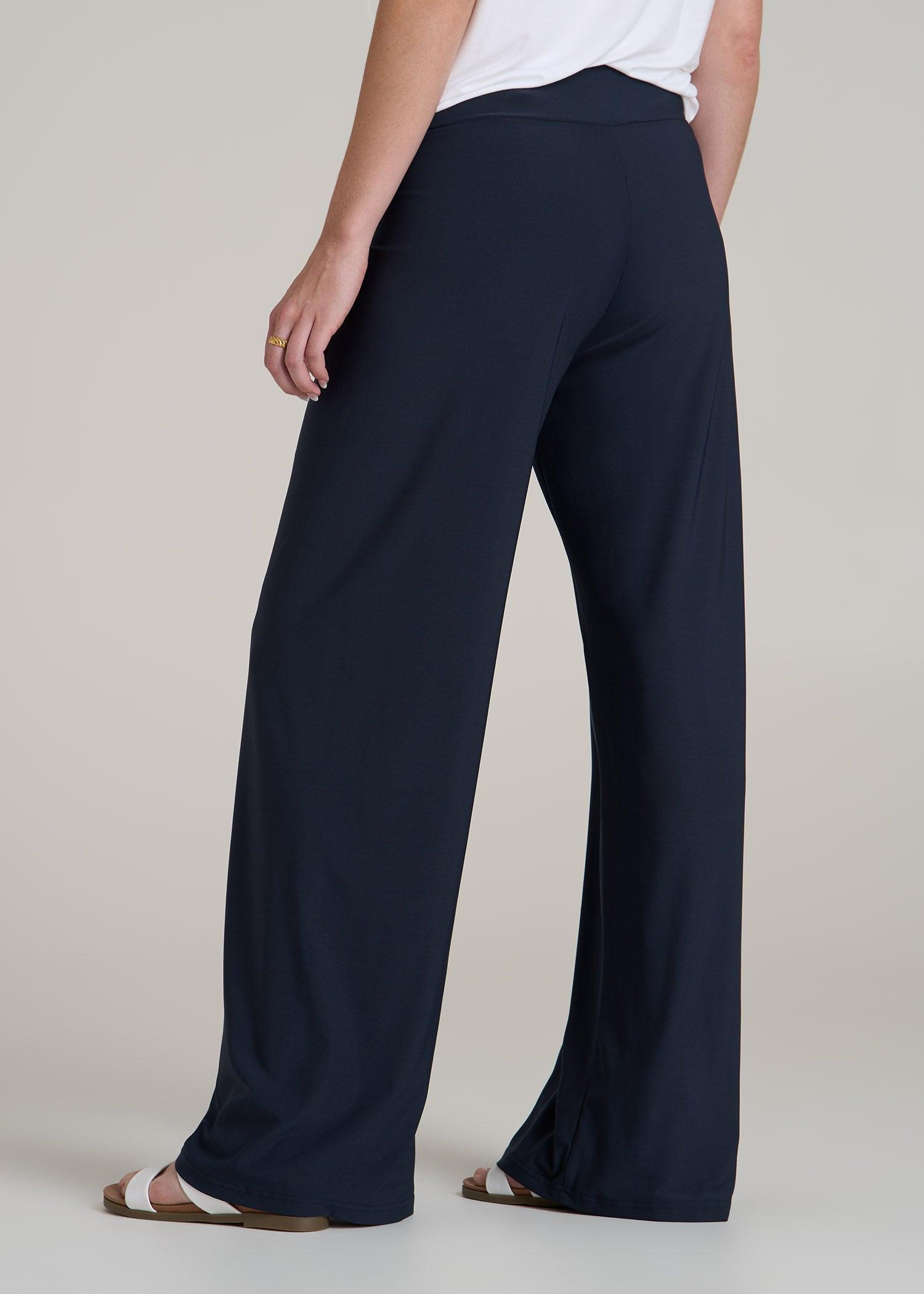 Pull On Breezy Wide Leg Pants for Tall Women in Navy Product Image