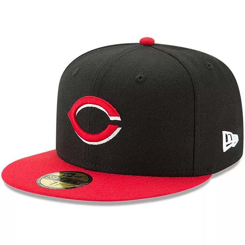 Mens New Era /Red Cincinnati Reds Road Authentic Collection On-Field 59FIFTY Fitted Hat Product Image