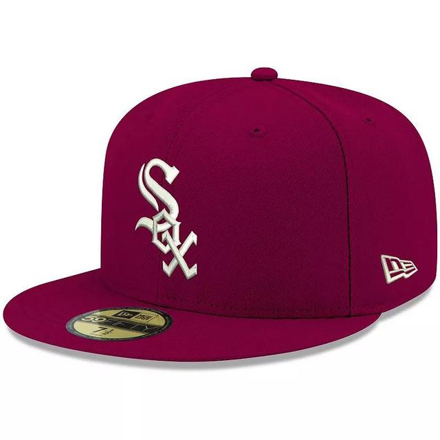 Men's New Era Cardinal Colorado Rockies White Logo 59FIFTY Fitted Hat Product Image