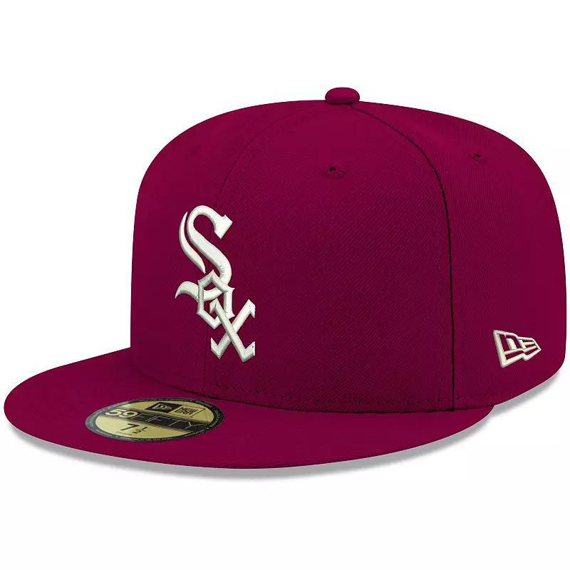 Mens New Era Cardinal Detroit Tigers White Logo 59FIFTY Fitted Hat Product Image