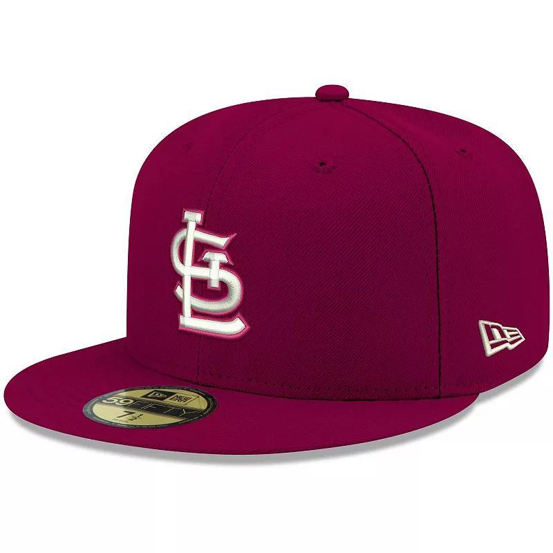 Mens New Era Cardinal St. Louis Cardinals Logo White 59FIFTY Fitted Hat Product Image