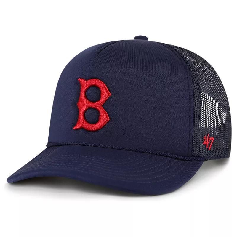 Mens 47 Boston Red Sox Foam Logo Trucker Snapback Hat, Blue Product Image