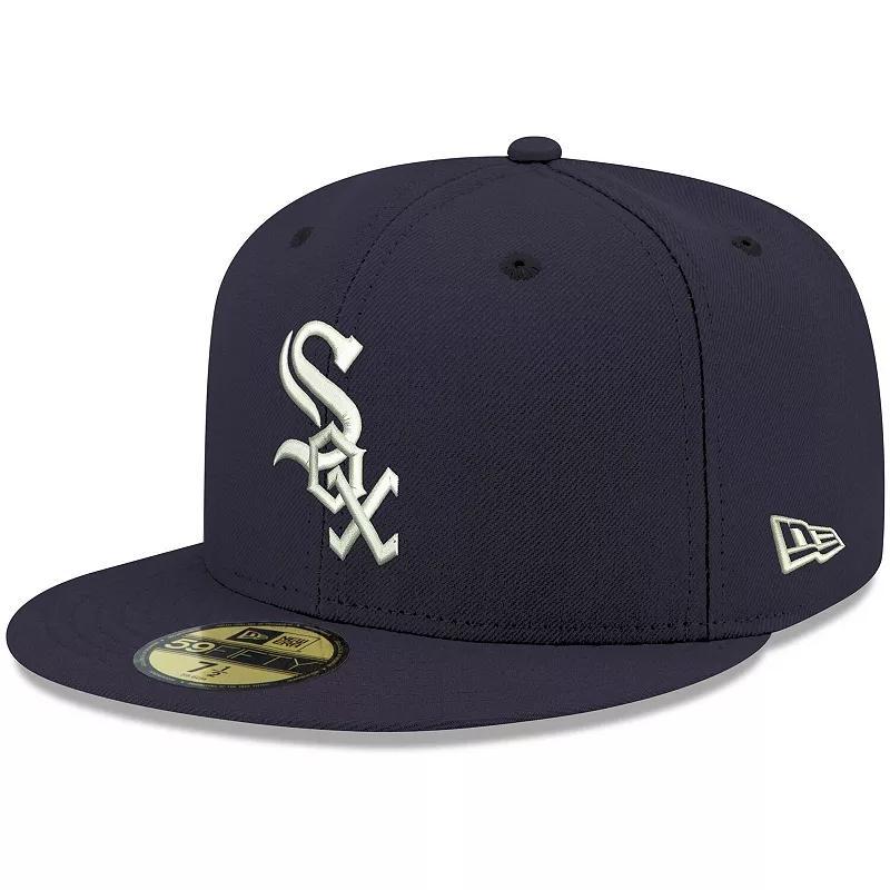 Mens New Era Chicago White Sox Logo White 59FIFTY Fitted Hat Blue Product Image