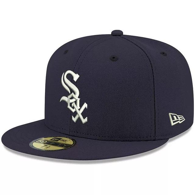 Mens New Era Chicago White Sox Logo White 59FIFTY Fitted Hat Blue Product Image