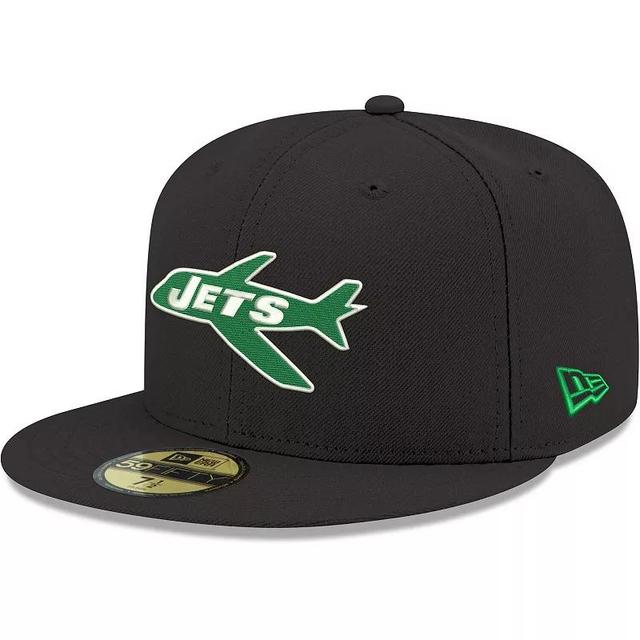 Mens New Era Black New York Jets Omaha Throwback 59FIFTY Fitted Hat Product Image