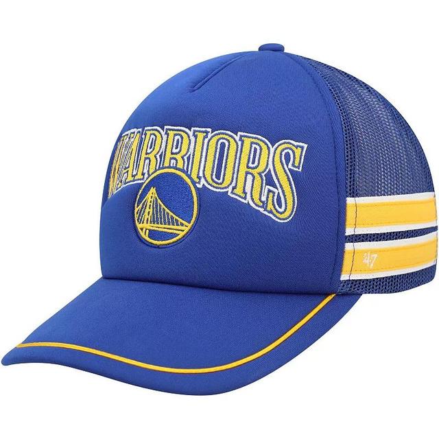 Mens 47 Royal Golden State Warriors Sidebrand Stripes Trucker Adjustable Hat Product Image