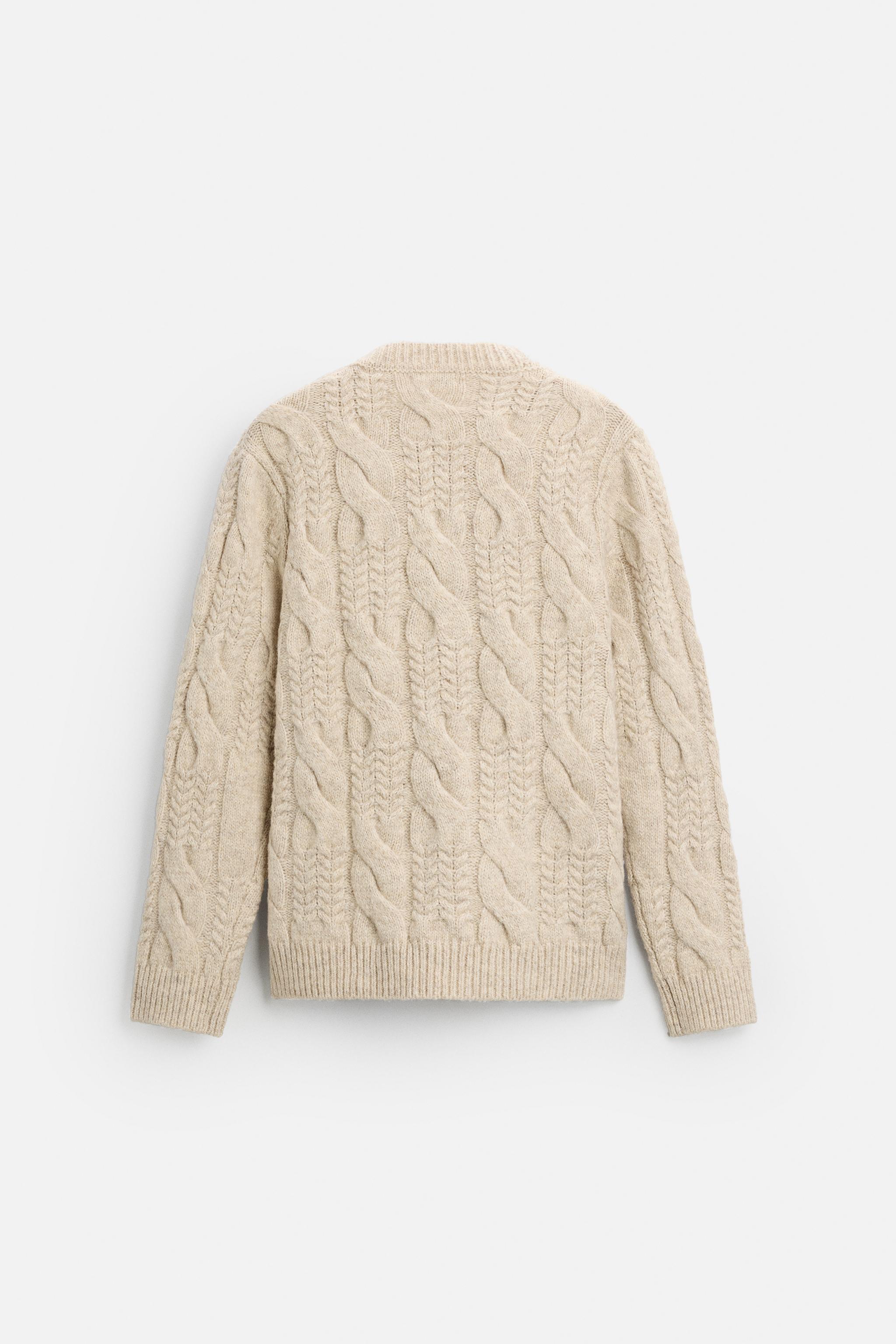 TEXTURED CABLE KNIT SWEATER Product Image