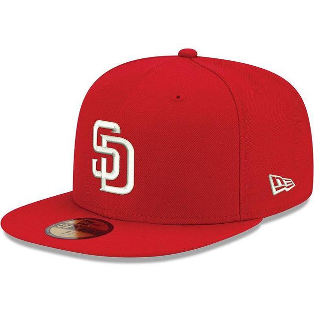 Mens New Era San Diego Padres Logo White 59FIFTY Fitted Hat Product Image