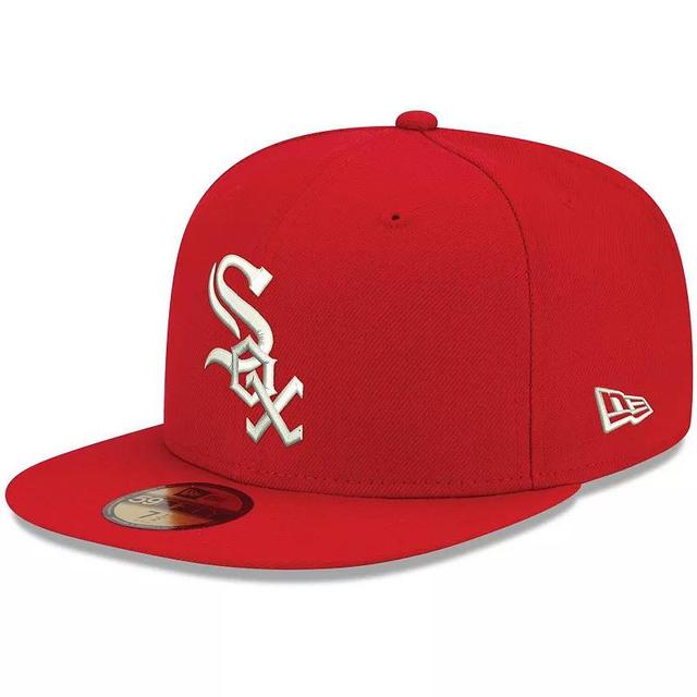 Mens New Era Chicago White Sox Logo White 59FIFTY Fitted Hat Product Image