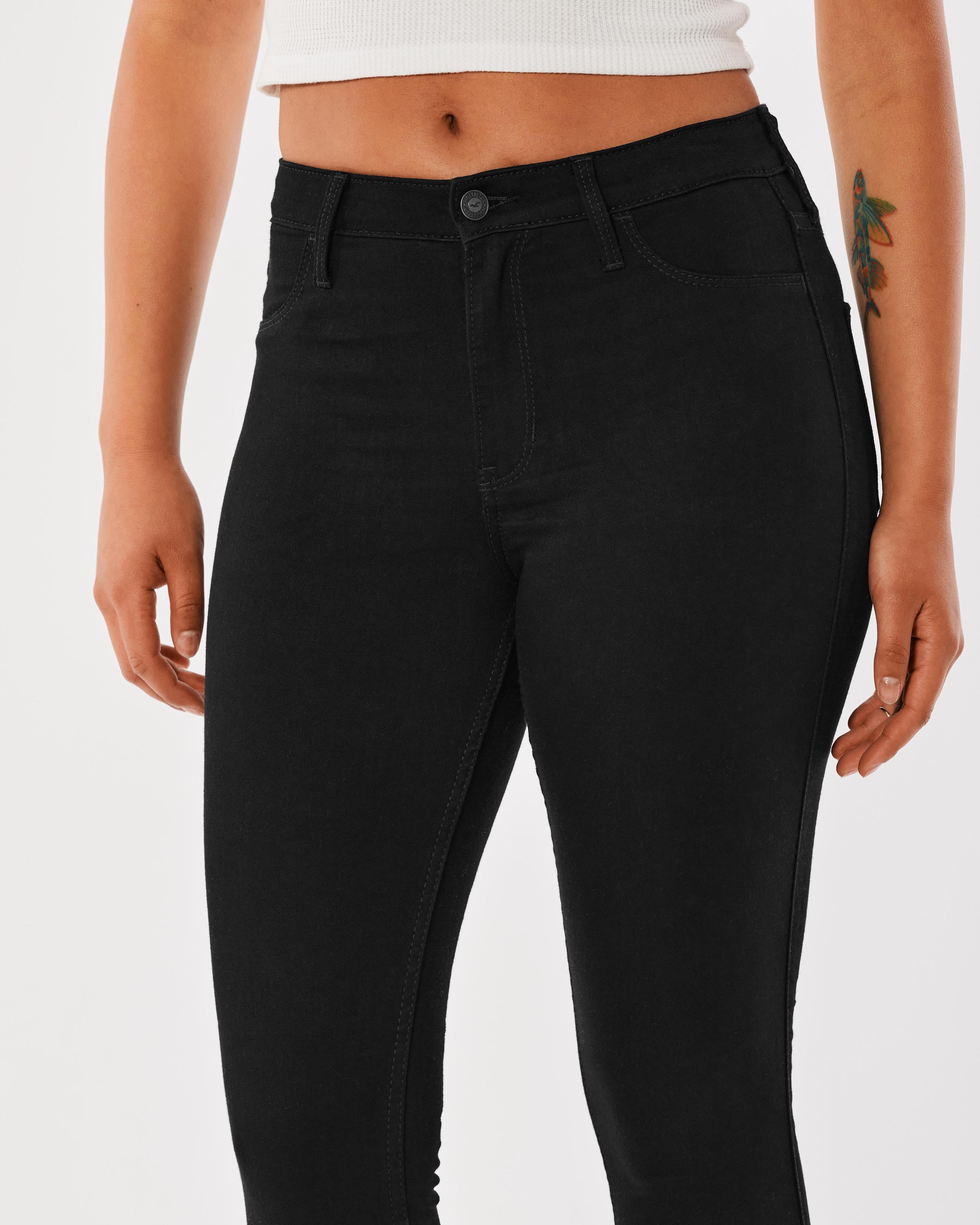 High-Rise Black Jean Leggings Product Image