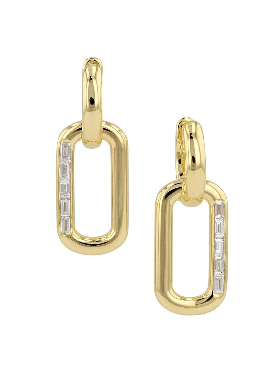 Womens Link 14K Yellow Gold & 0.31 TCW Diamond Huggie Earrings Product Image