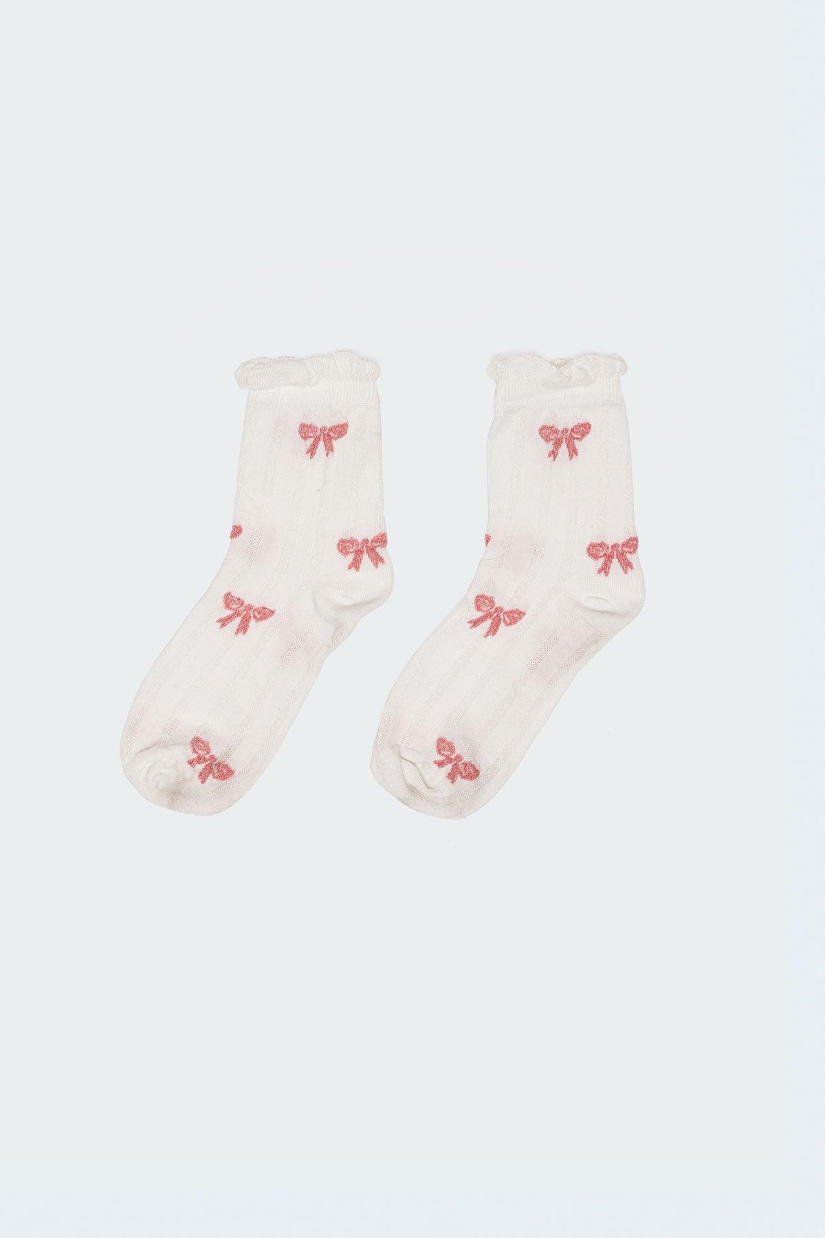 Bow Printed Socks Product Image