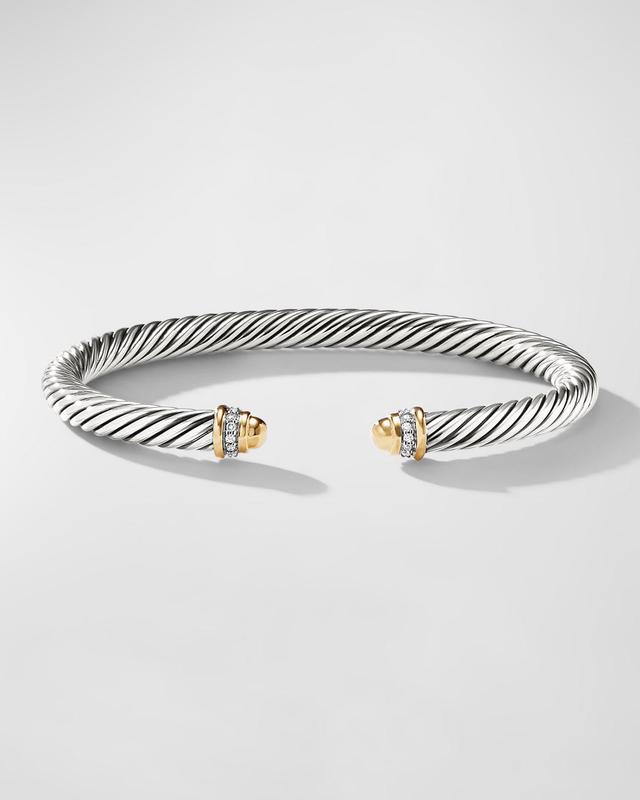 Womens Cable Bracelet With 18K Yellow Gold & Diamonds Product Image