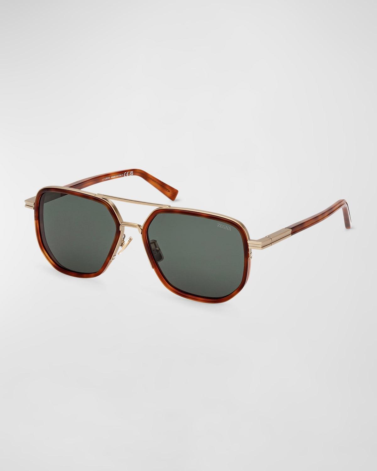 Mens 59MM Square Metal Sunglasses Product Image