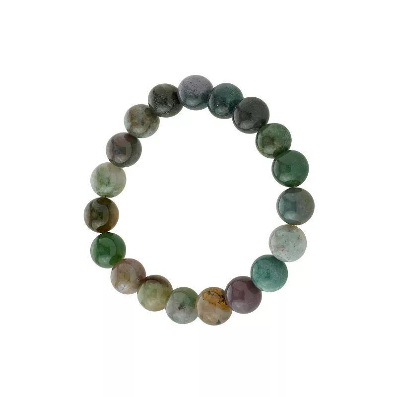 Main and Sterling 10 mm Gemstone Bead Bracelet, Womens Black Product Image