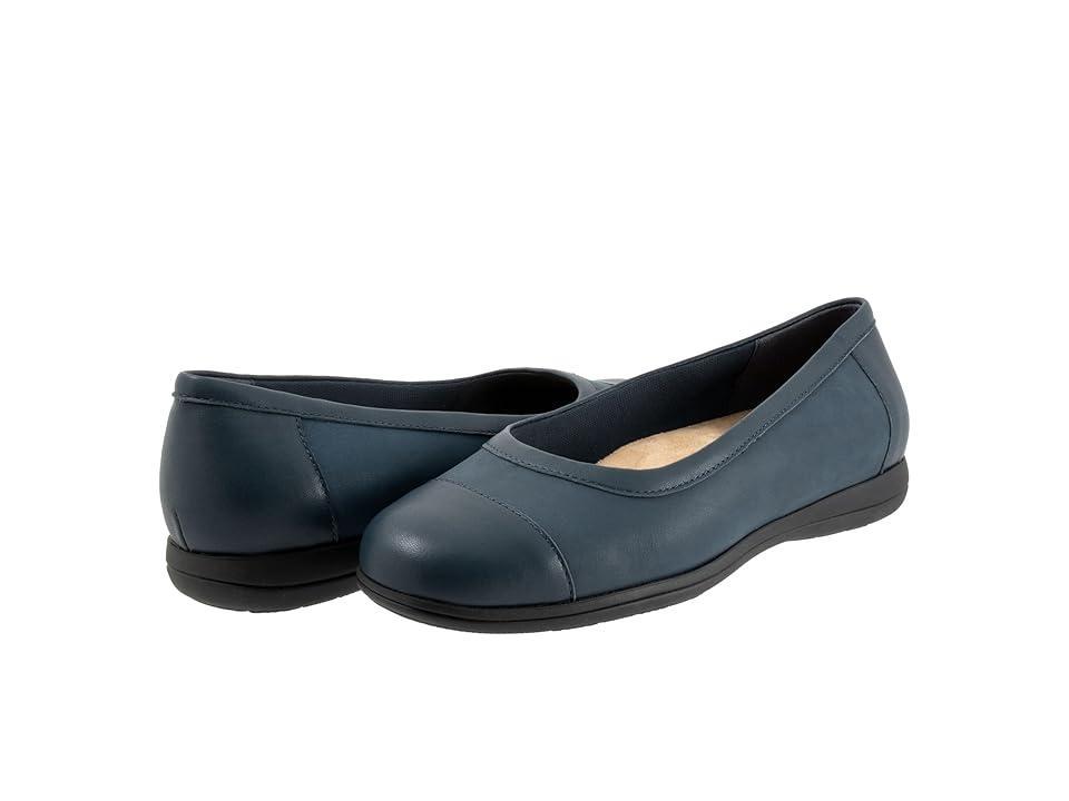 Trotters Delmara (Navy Nubuck) Women's Flat Shoes Product Image