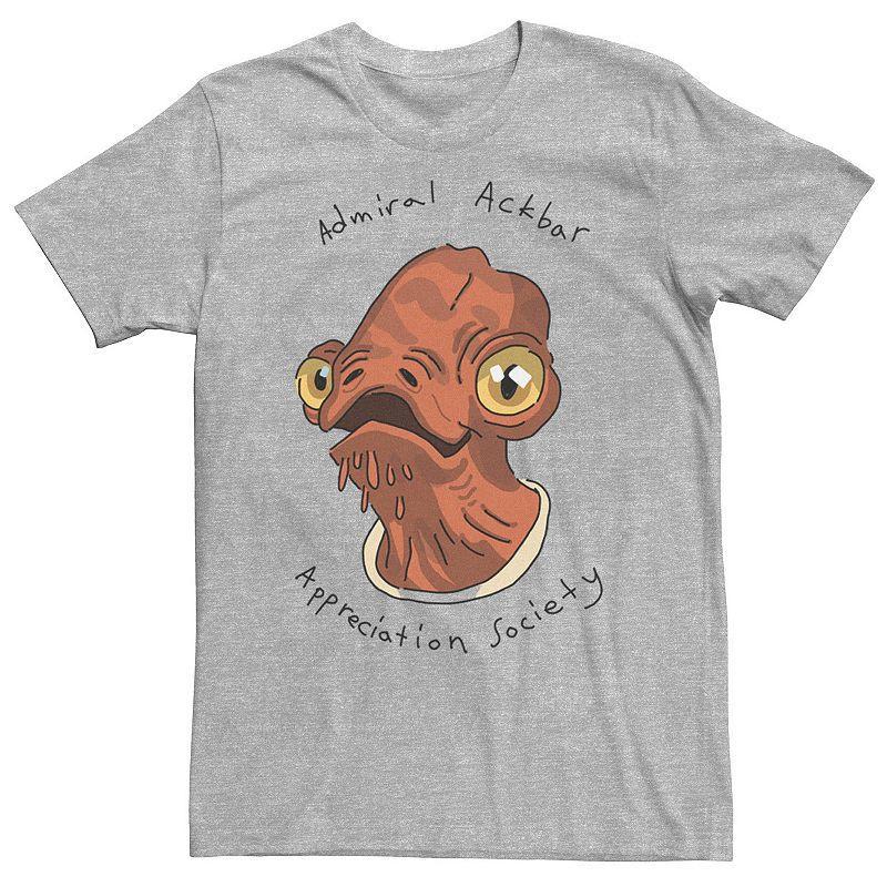 Mens Star Wars Admiral Ackbar Appreciation Society Tee Athletic Grey Product Image